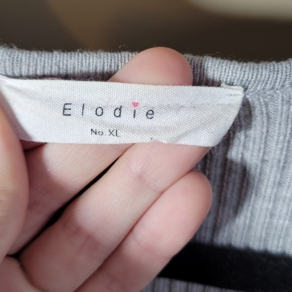Elodie XL wool bleand faux wrap style sweater light grey v neck lightweight - Picture 6 of 8